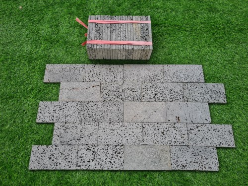 Lava stone (grey basalt nature) 100 * 200 * 12, 100*300*12 mm (box-paper pallet)